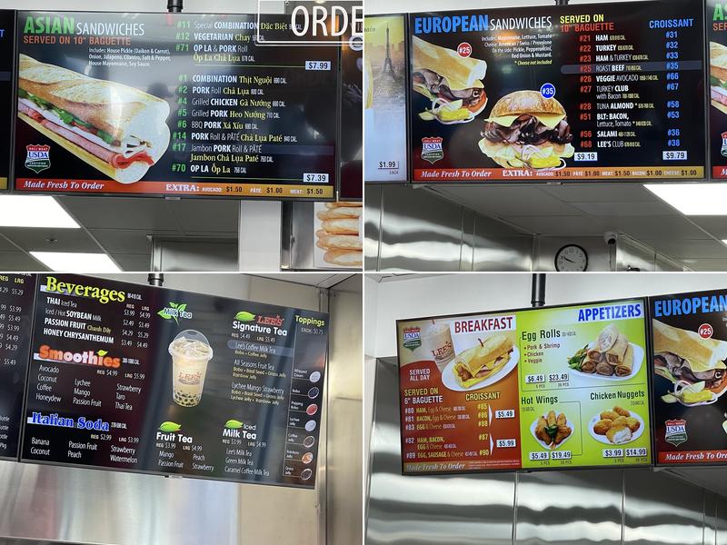 Lee's Sandwiches Menu