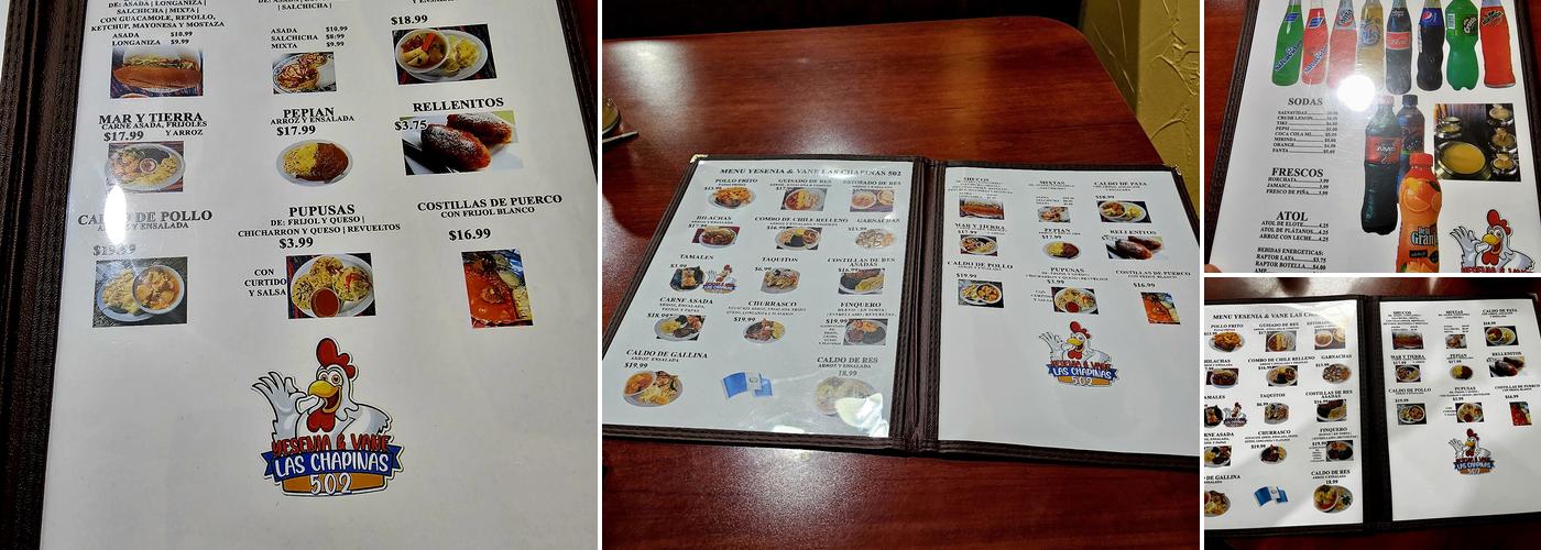 Restaurante yesenia &vane las chapinas Menu