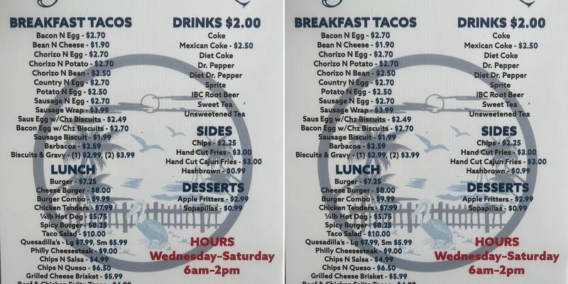 Bay Breeze catering Menu