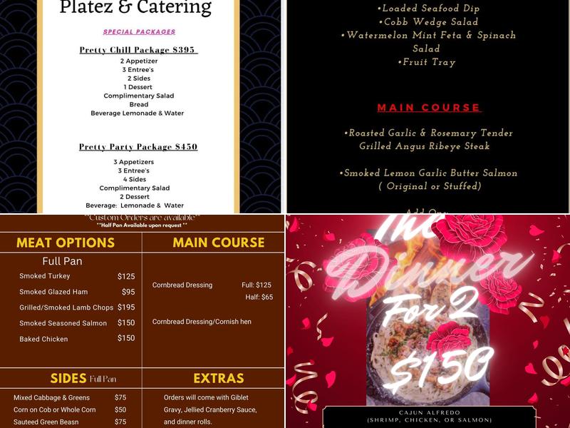 AO’s Pretty Tasty Platez & Catering LLC. Menu