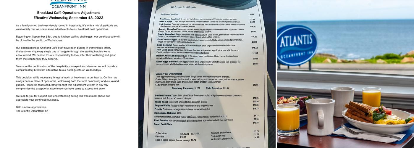Oceanfront Breakfast Café at Atlantis Menu