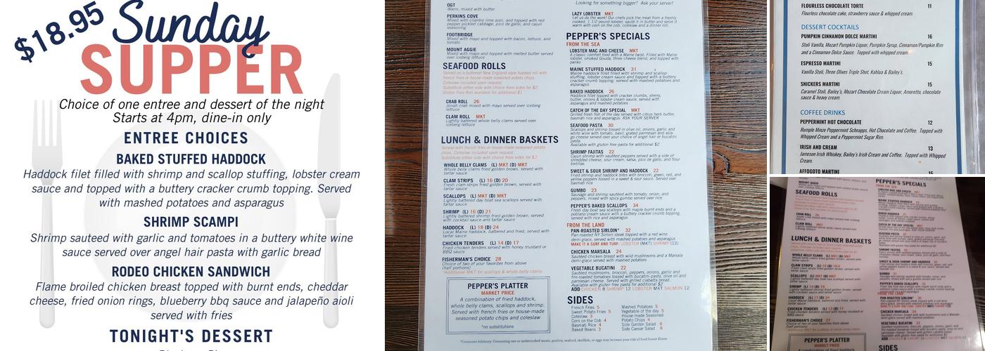 Pepper's Seafood Co Menu