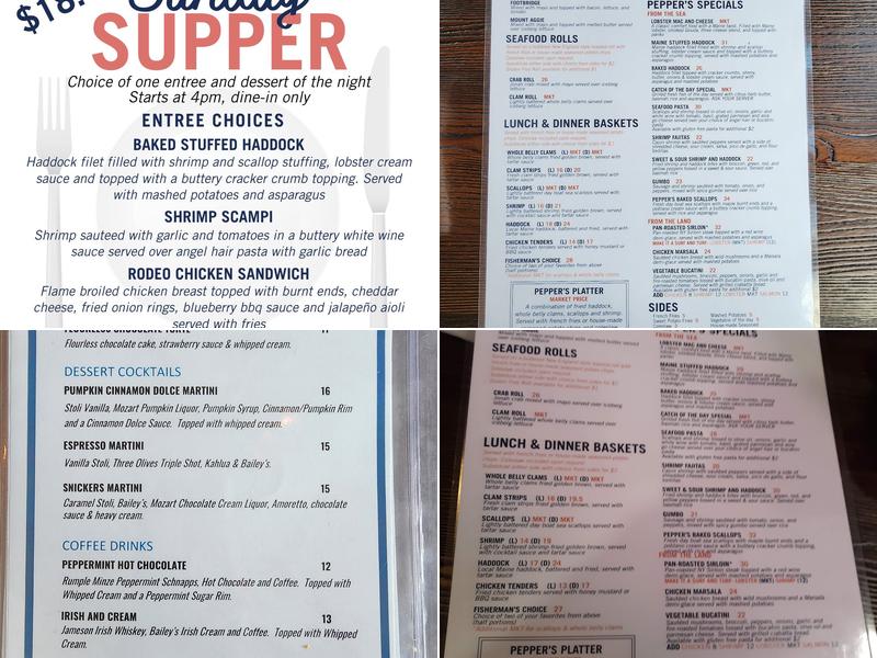 Pepper's Seafood Co Menu
