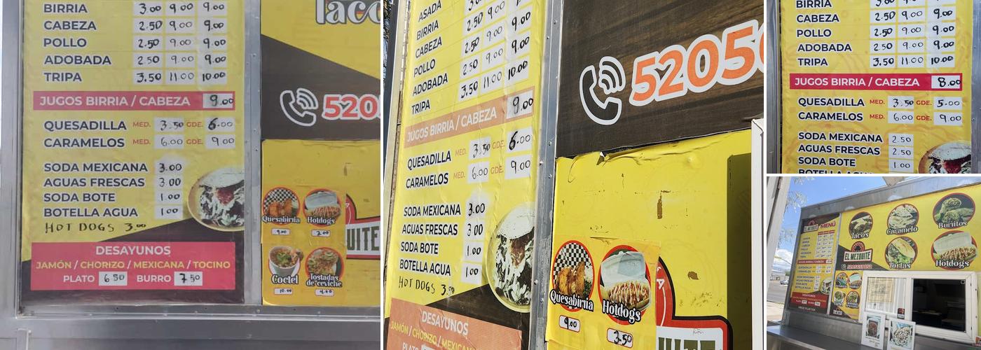 El Mezquite Taqueria Menu