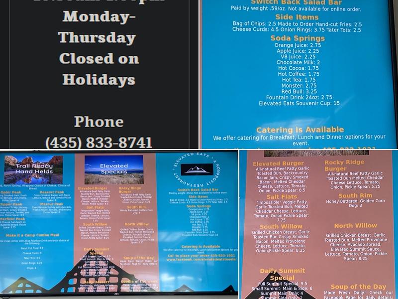 Elevated Eats Menu