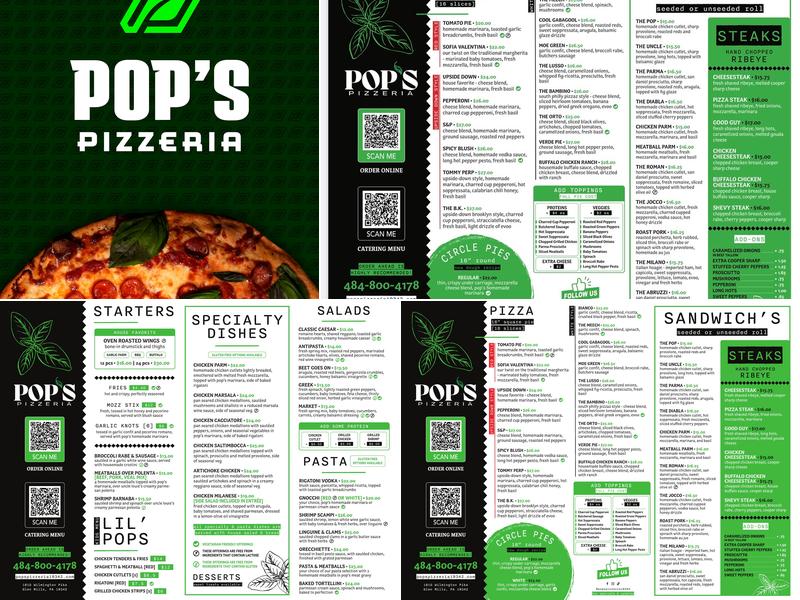 Pop's Pizzeria Menu