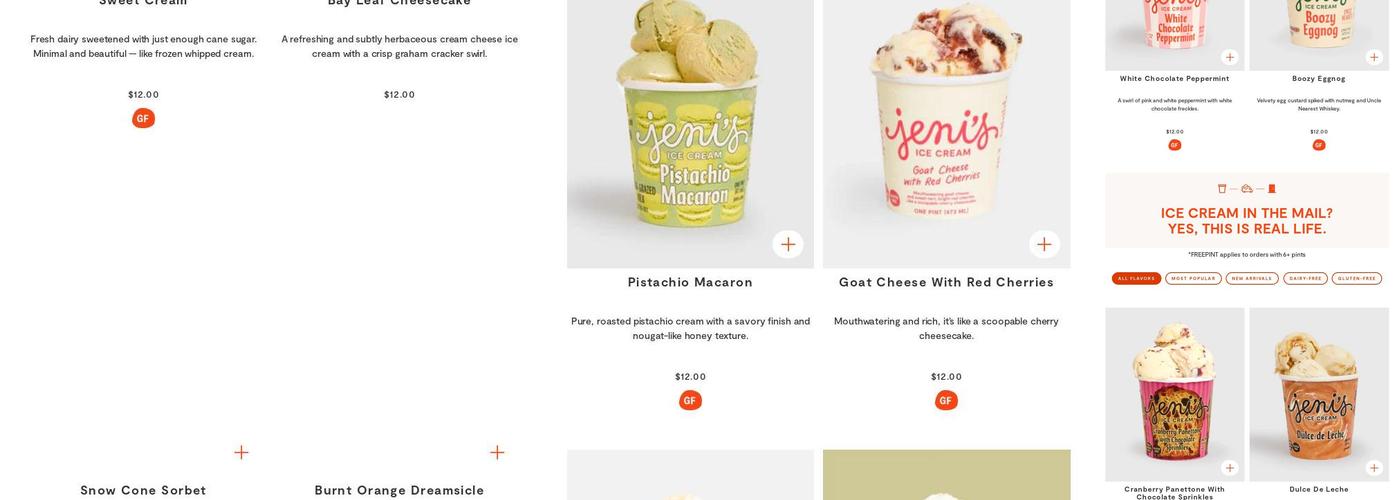 Jeni's Splendid Ice Creams Menu