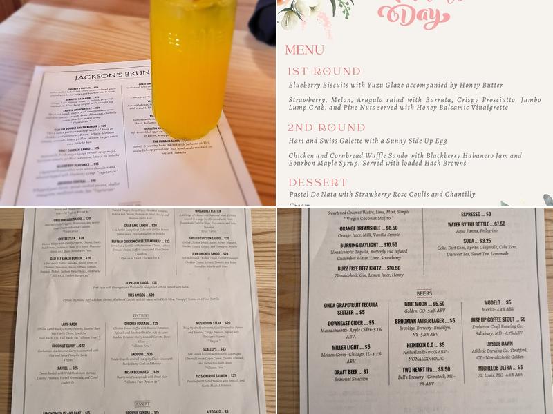 1857 Jackson House Menu
