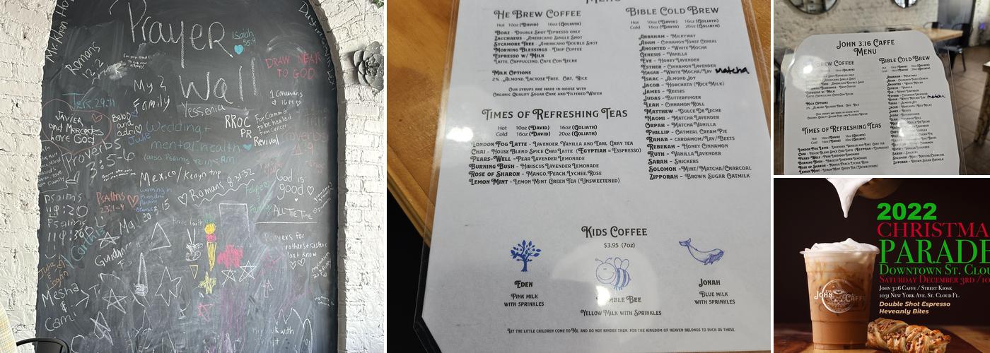 John 3:16 Caffe Menu