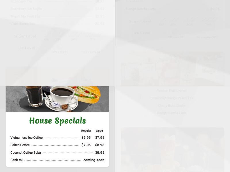 Hanava Boba Tea Menu