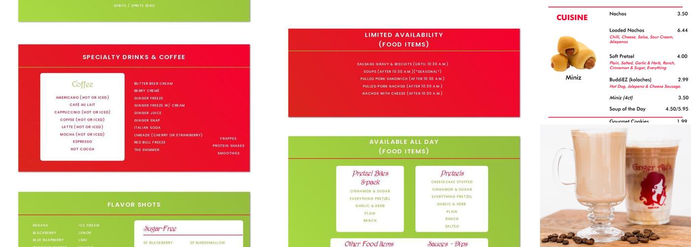 Ginger Ale's Terre Haute - South Menu