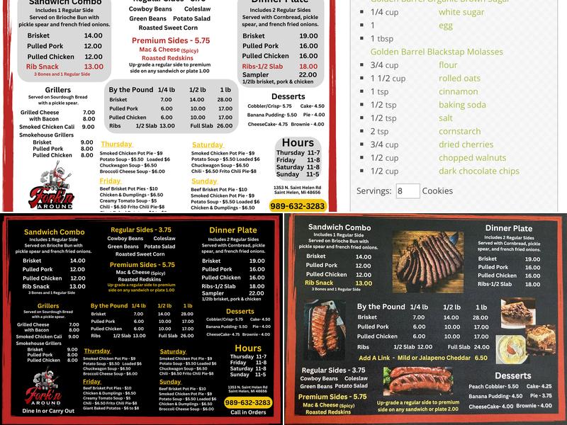 Fork’n Around Menu