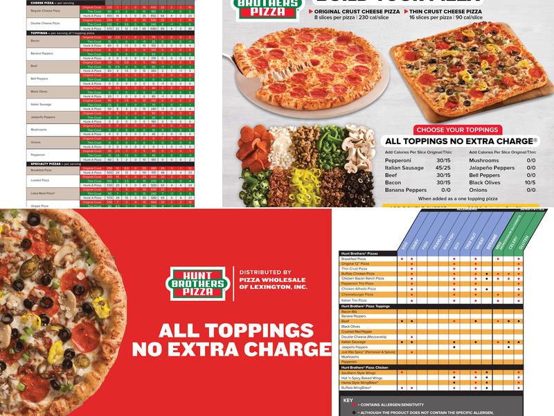 Hunt Brothers Pizza Menu