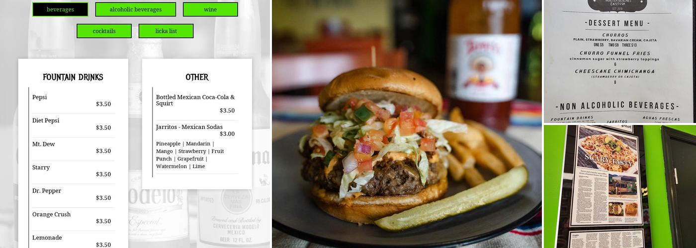 Frank's Monster Munchies Cantina Menu