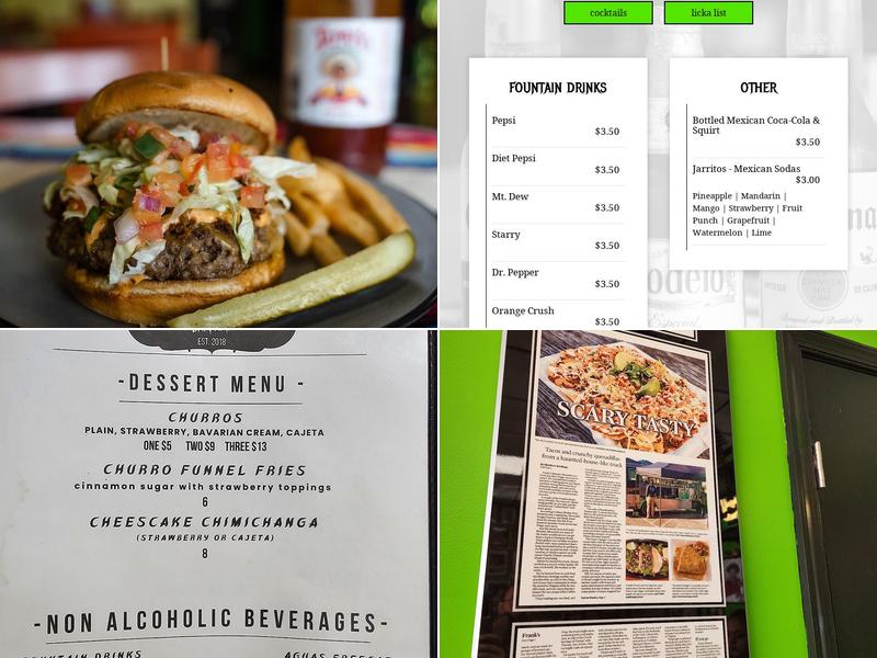 Frank's Monster Munchies Cantina Menu