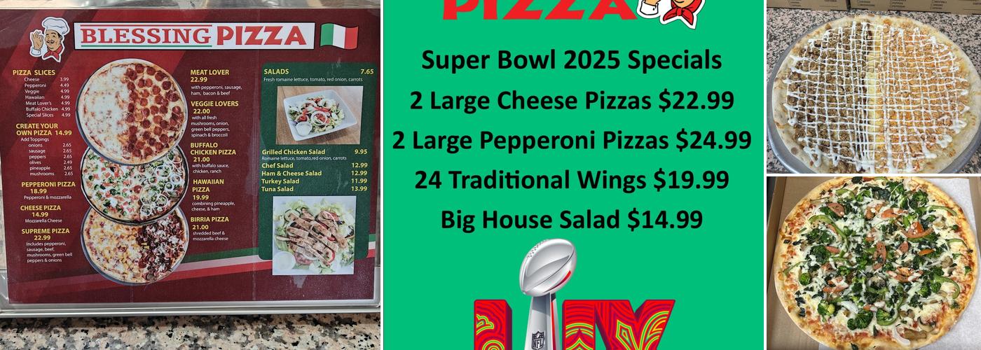 Blessing Pizza Menu