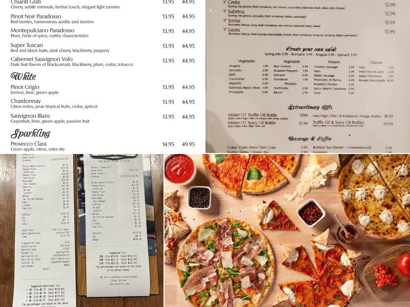 Mister O1 Extraordinary Pizza Menu