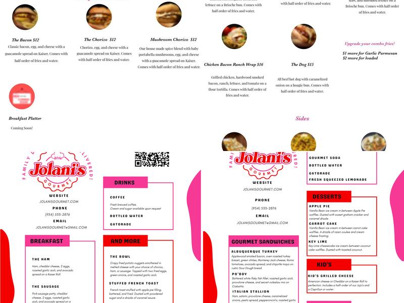 Jolani’s Gourmet Menu