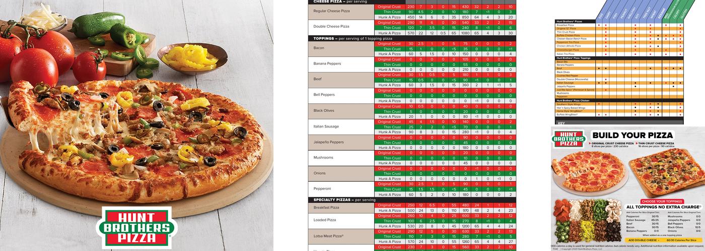 Hunt Brothers Pizza Menu