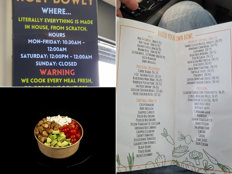 Holy Bowly Menu