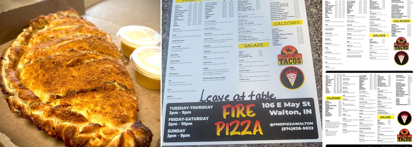 Fire Pizza Menu
