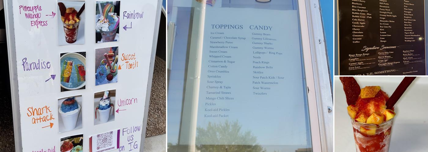 BrrBearry Snowcone Menu