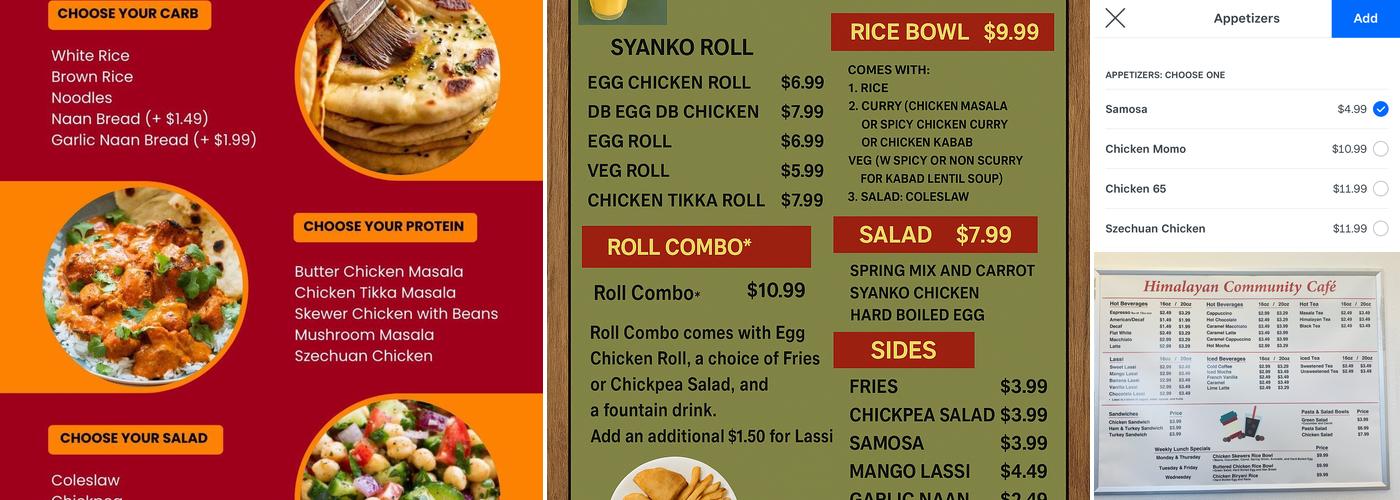 Himalayan Cafe Menu
