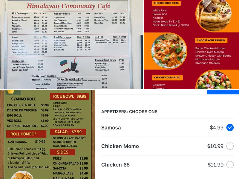 Himalayan Cafe Menu