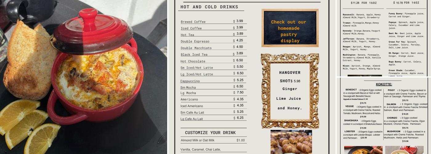 Sunny Eggs Menu