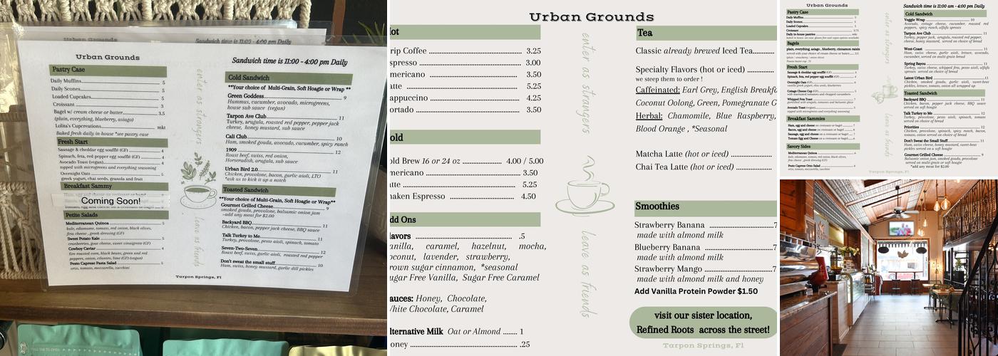 Urban Grounds Menu