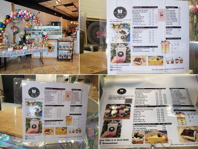 NomNom Boba Tea Menu