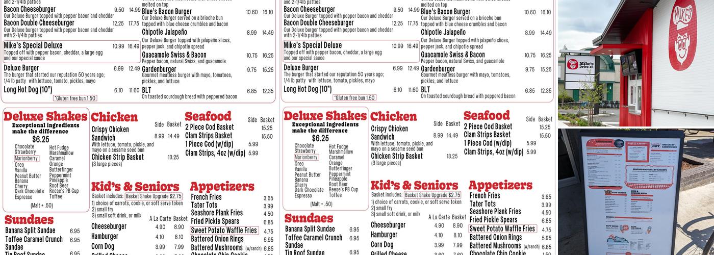 Mikes Drive-In Menu