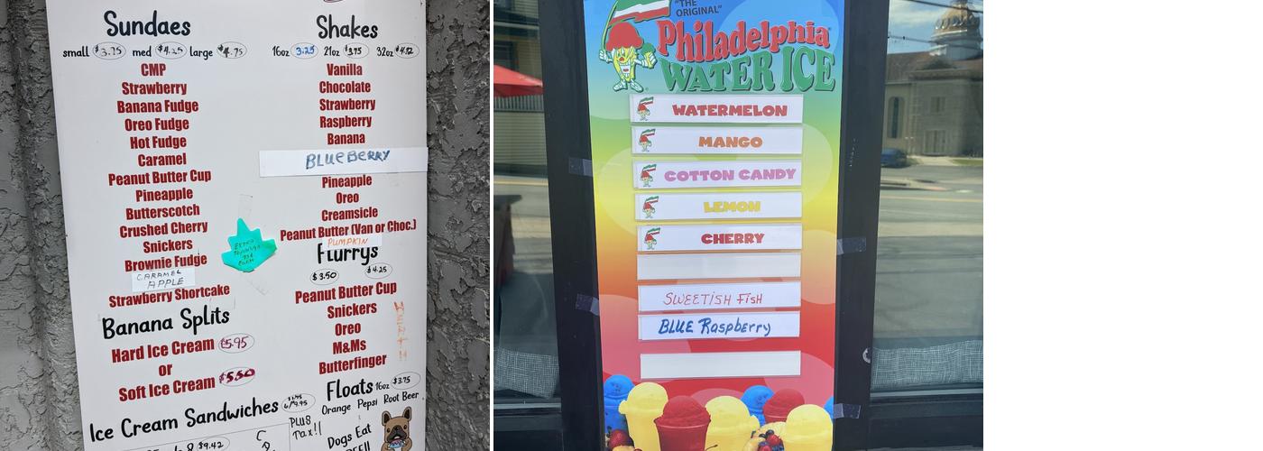 Fallbrook Ice Cream Menu