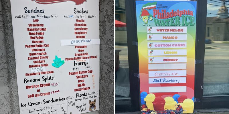 Fallbrook Ice Cream Menu