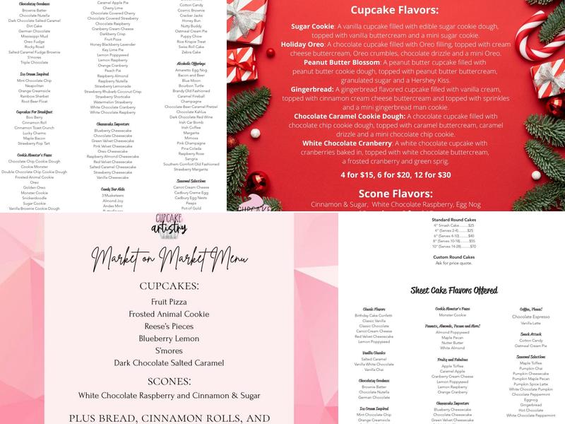Cupcake Artistry Menu
