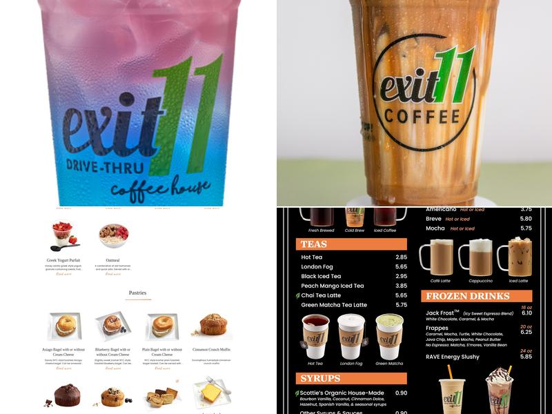 Exit 11 Coffee Drive-Thru Menu
