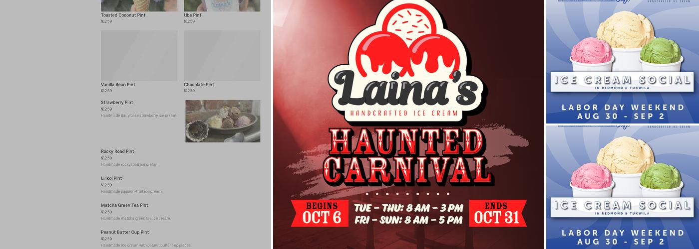 Laina’s Handmade Ice Cream Menu