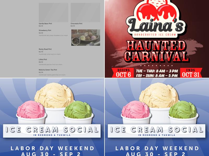 Laina’s Handmade Ice Cream Menu