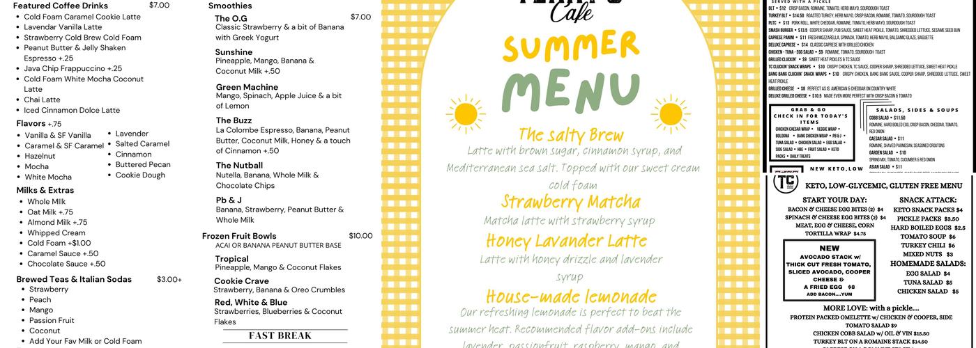 Terry's Cafe Menu