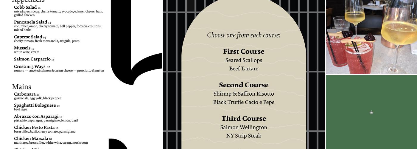 Five Corners Ristorante Menu