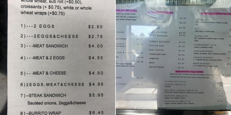 My Amor Coffee Shop Menu