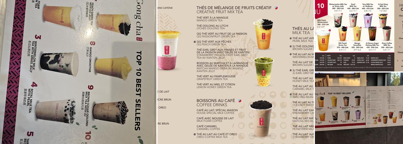 Gong cha Menu