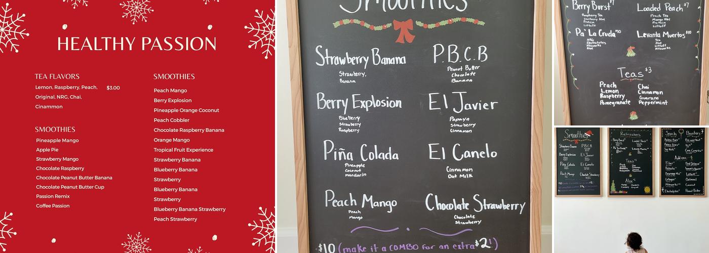 Healthy Passion Menu
