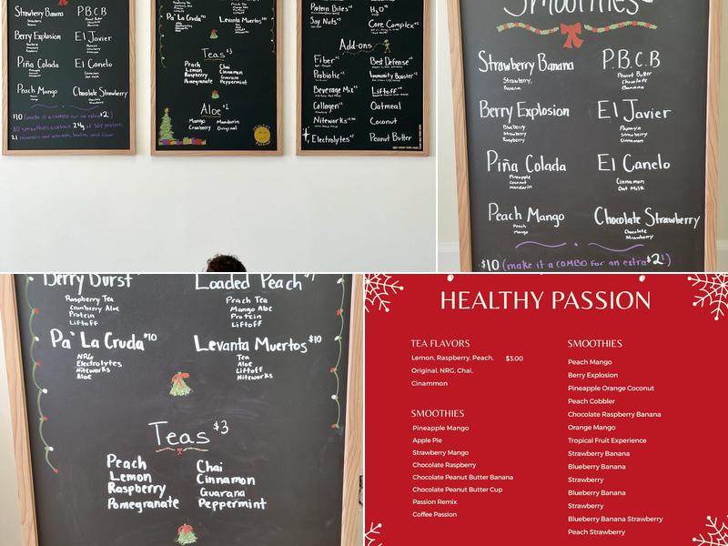 Healthy Passion Menu
