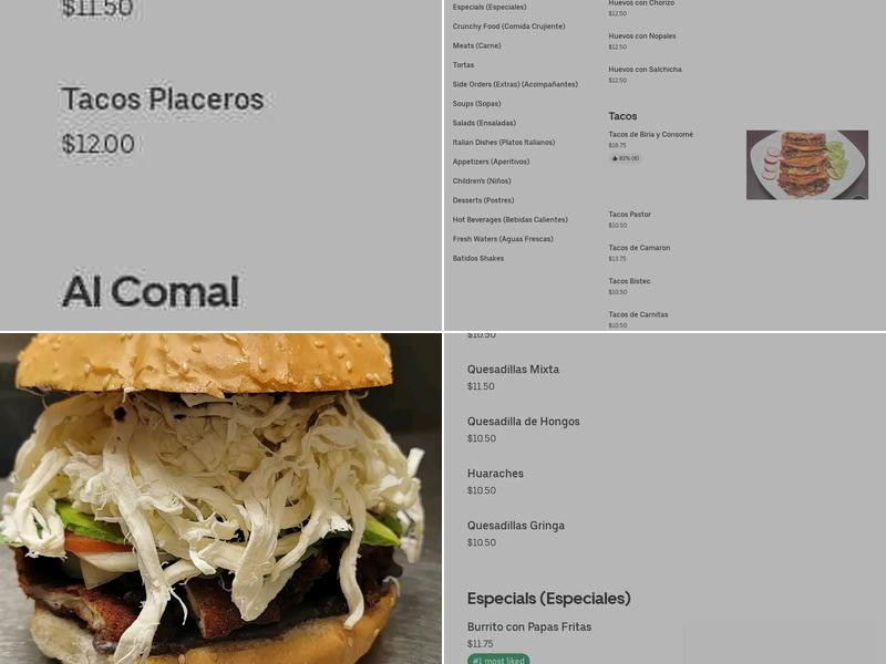 Centenario Bistro Menu