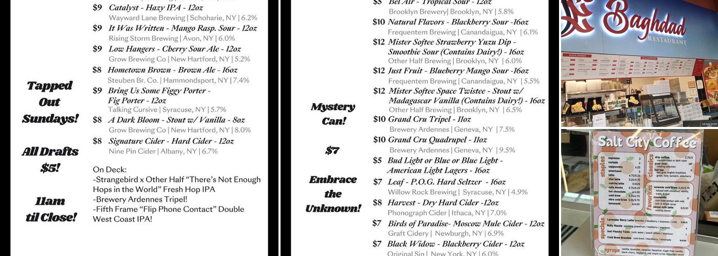 Salt City Coffee and Bar Menu