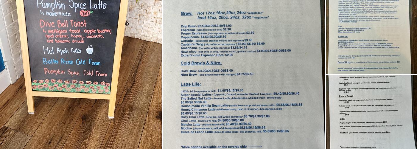 Harpoon Hanna's Coffee Shop Menu