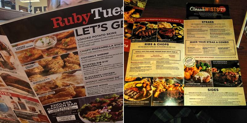 Ruby Tuesday Menu