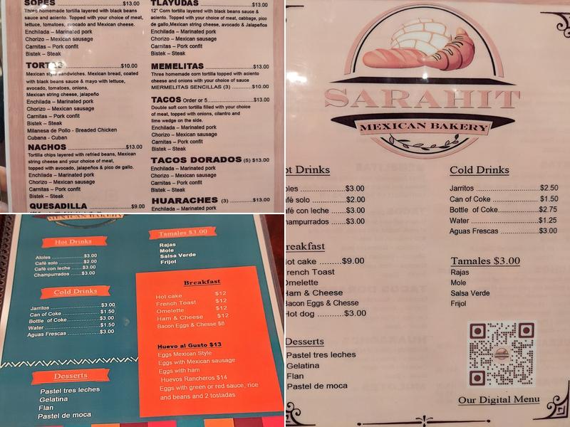 SARAHIT MEXICAN BAKERY Menu