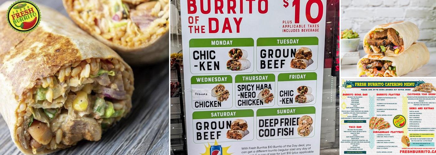 Fresh Burrito Menu